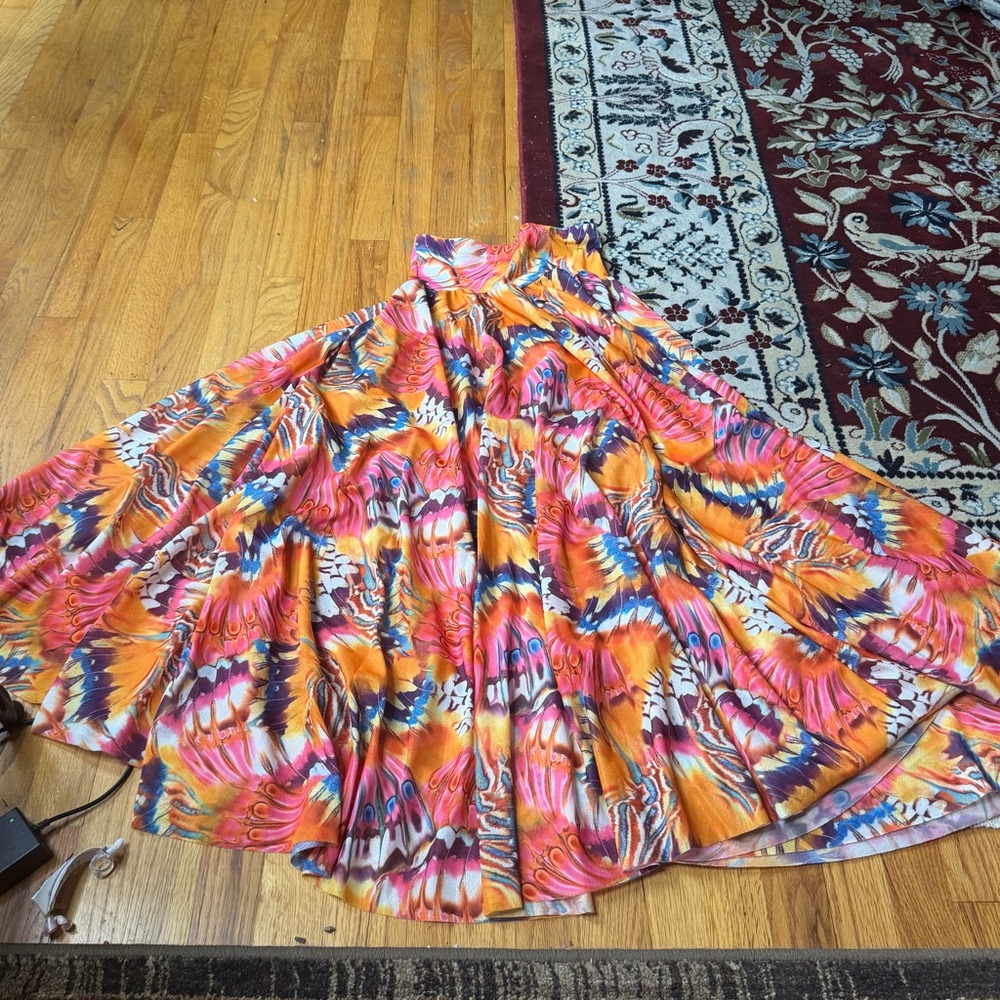 Butterfly wing print maxi skirt